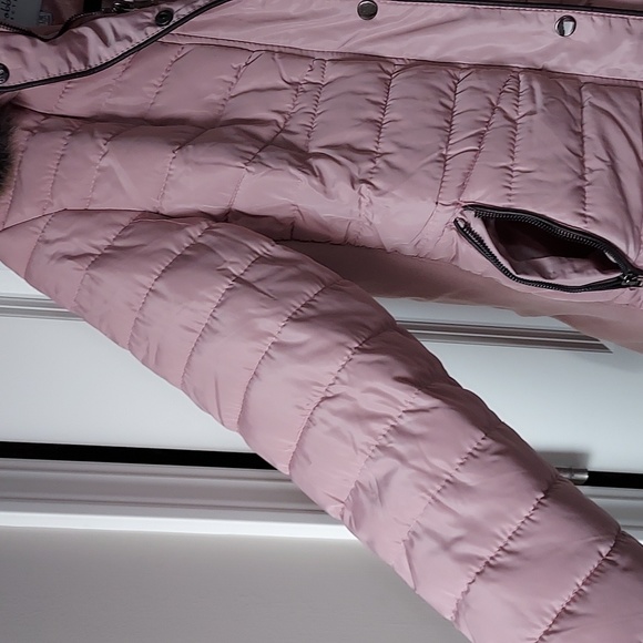 Snobbish collections long sleeve Zipper snap down w/hood winter jacket pink larg - Picture 2 of 12